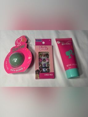3 New Barbie Pink and Teal Bath & Body Gift Set